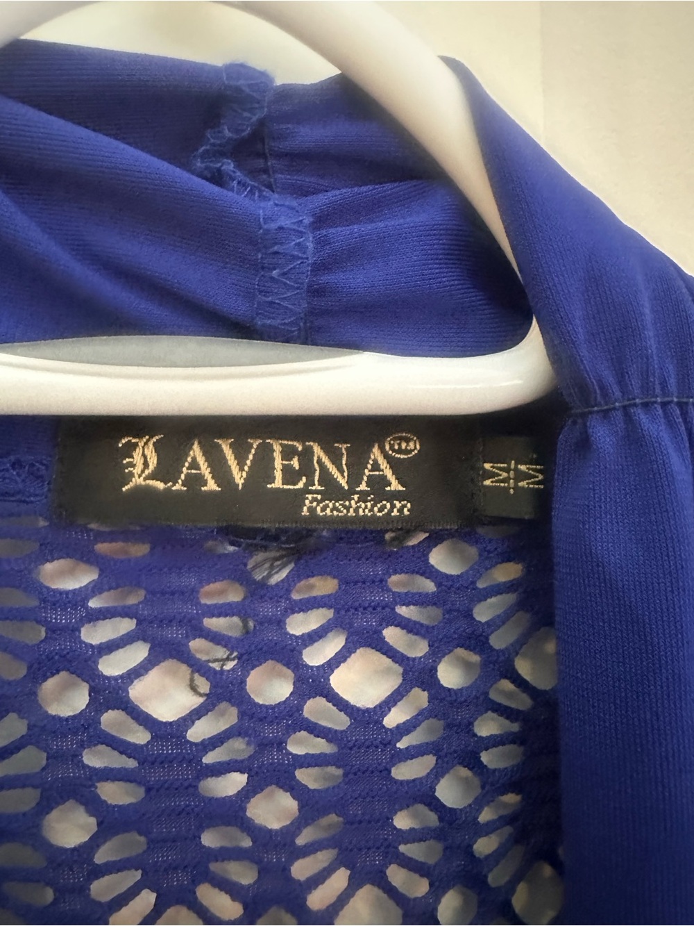 Women's Royal Blue Crochet Swim Coverup